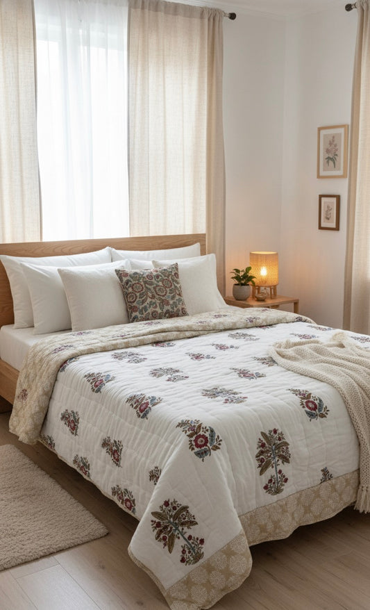 Whispering Petals Double Bed Rajai