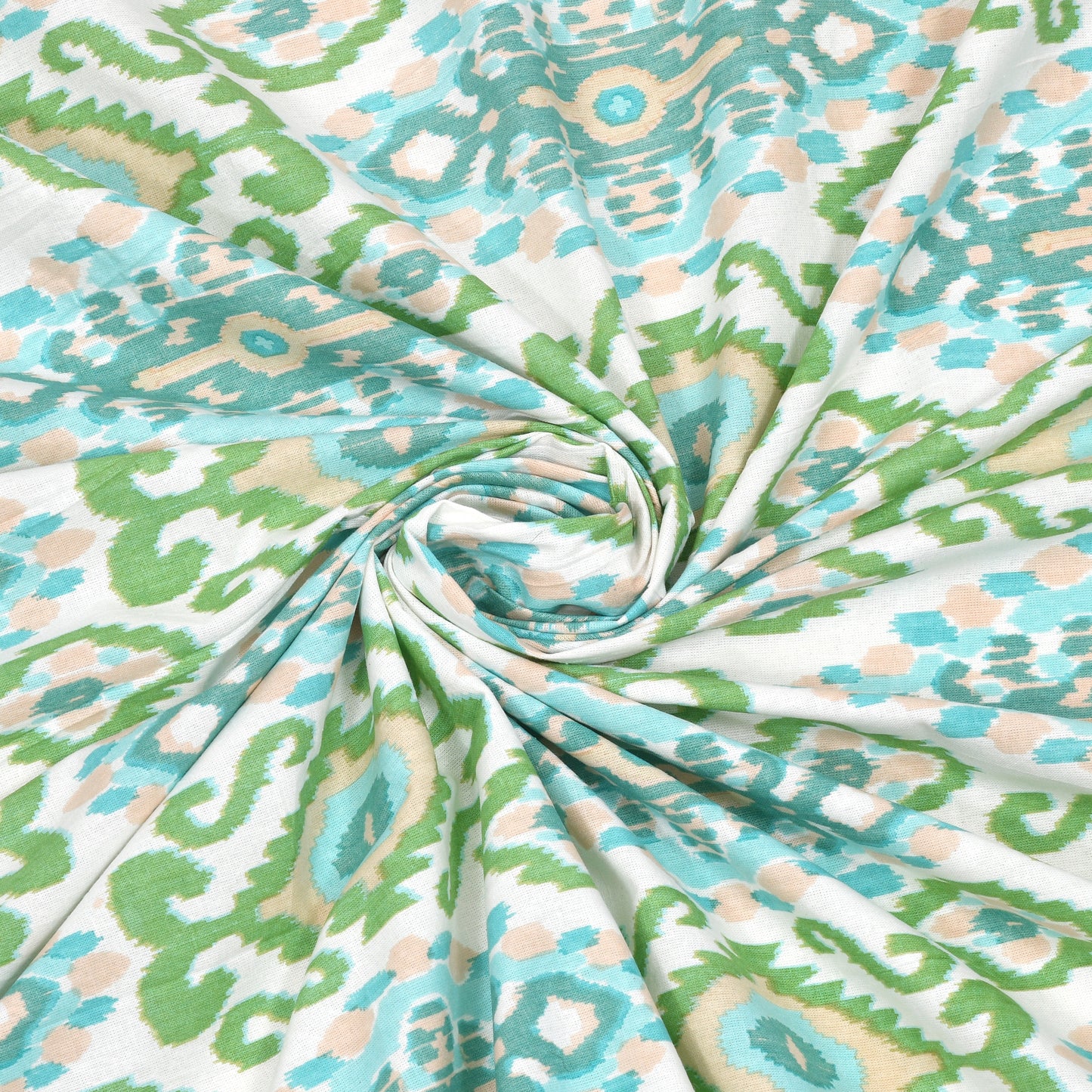 Deccan Ikat—Aqua Lime